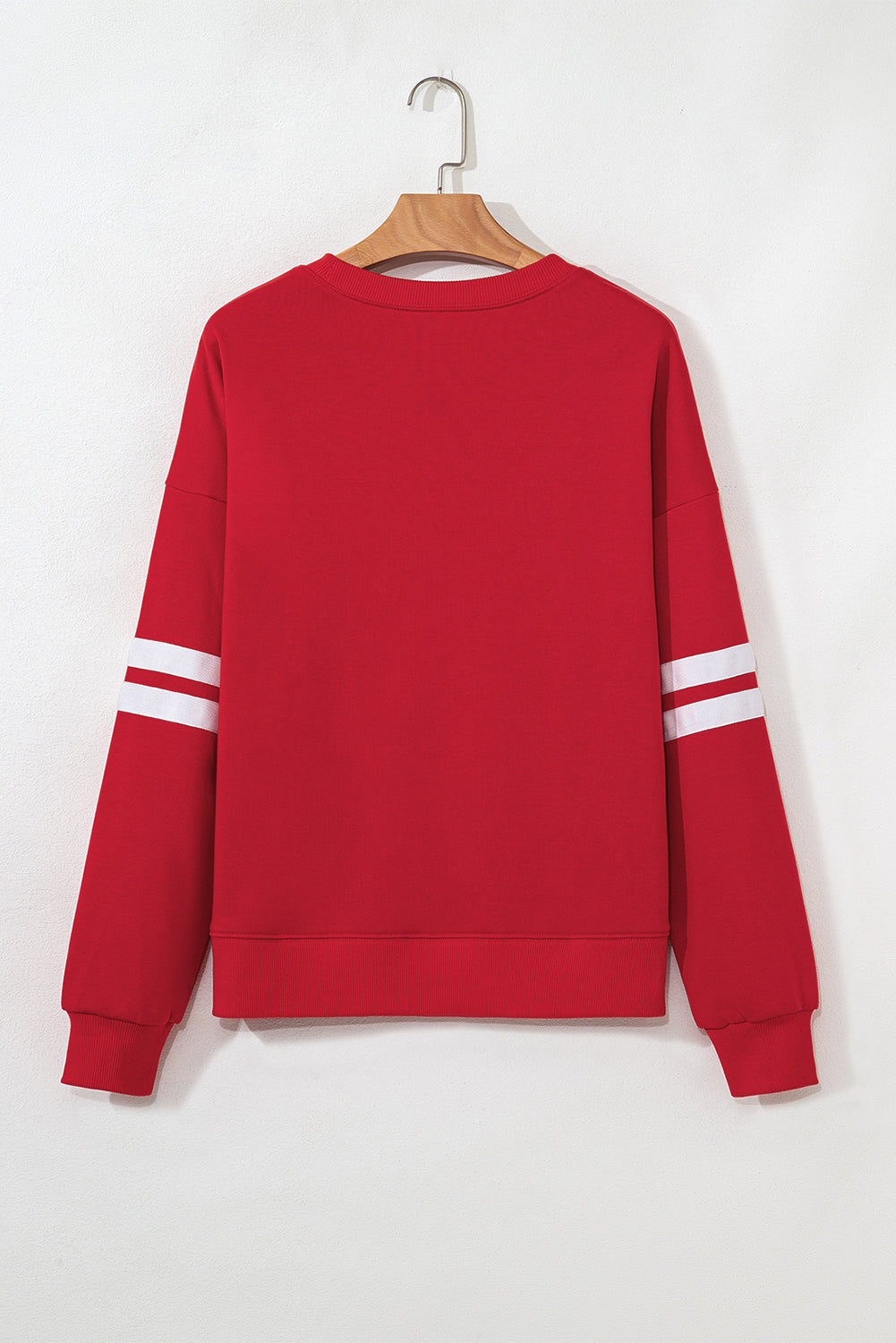 Lennon Varsity Striped Oversized Sweatshirt - Threaded Pear