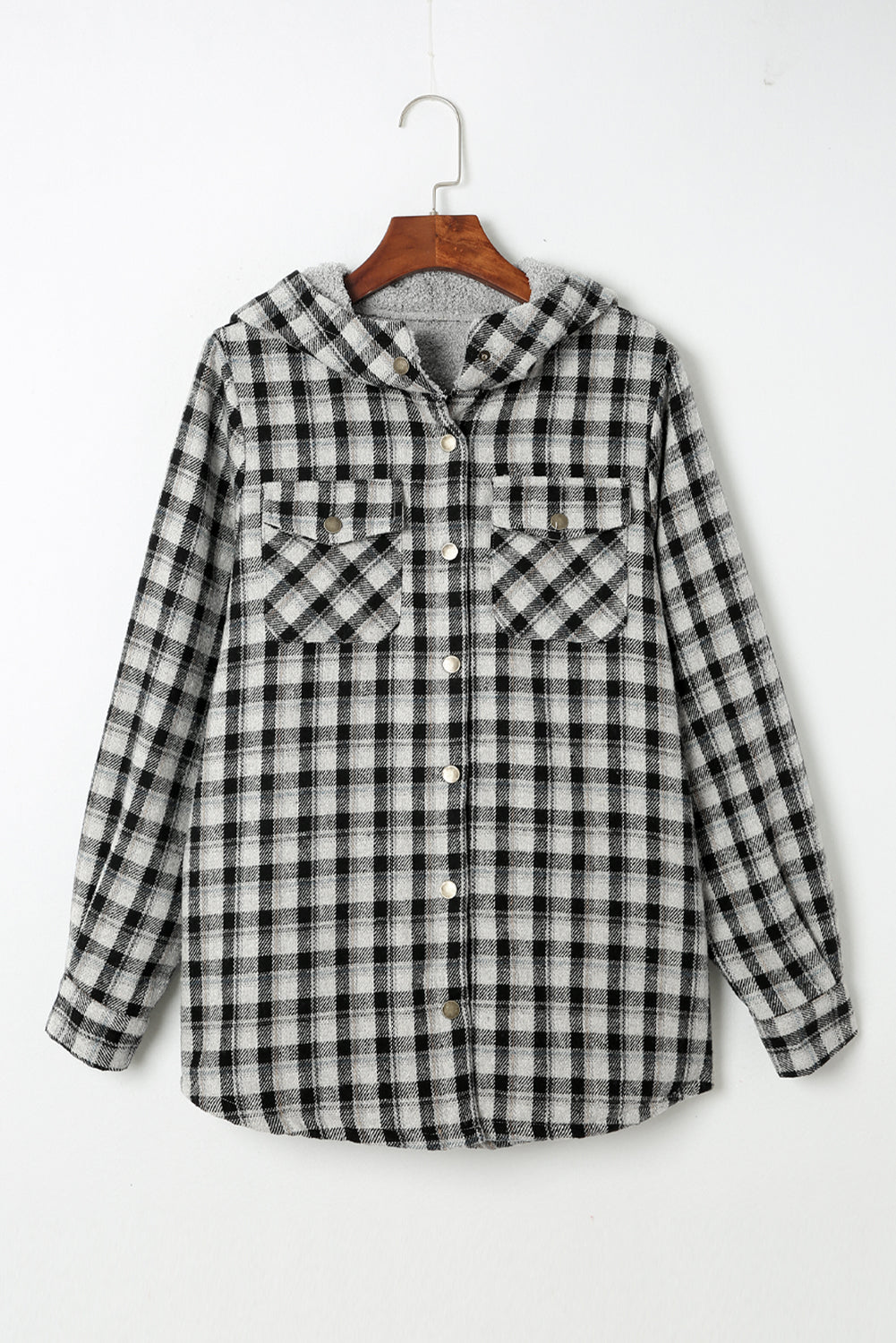 Evelyn Sherpa Lined Hooded Shacket - Threaded Pear