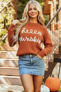 Hello Pumpkin Graphic Sweater - Threaded Pear
