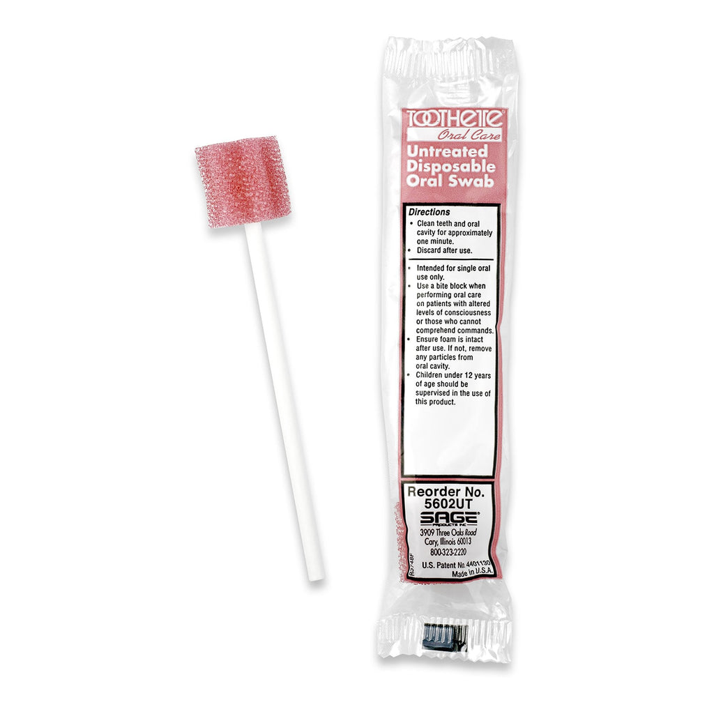 Oral Swab Toothette Untreated Foam Tip