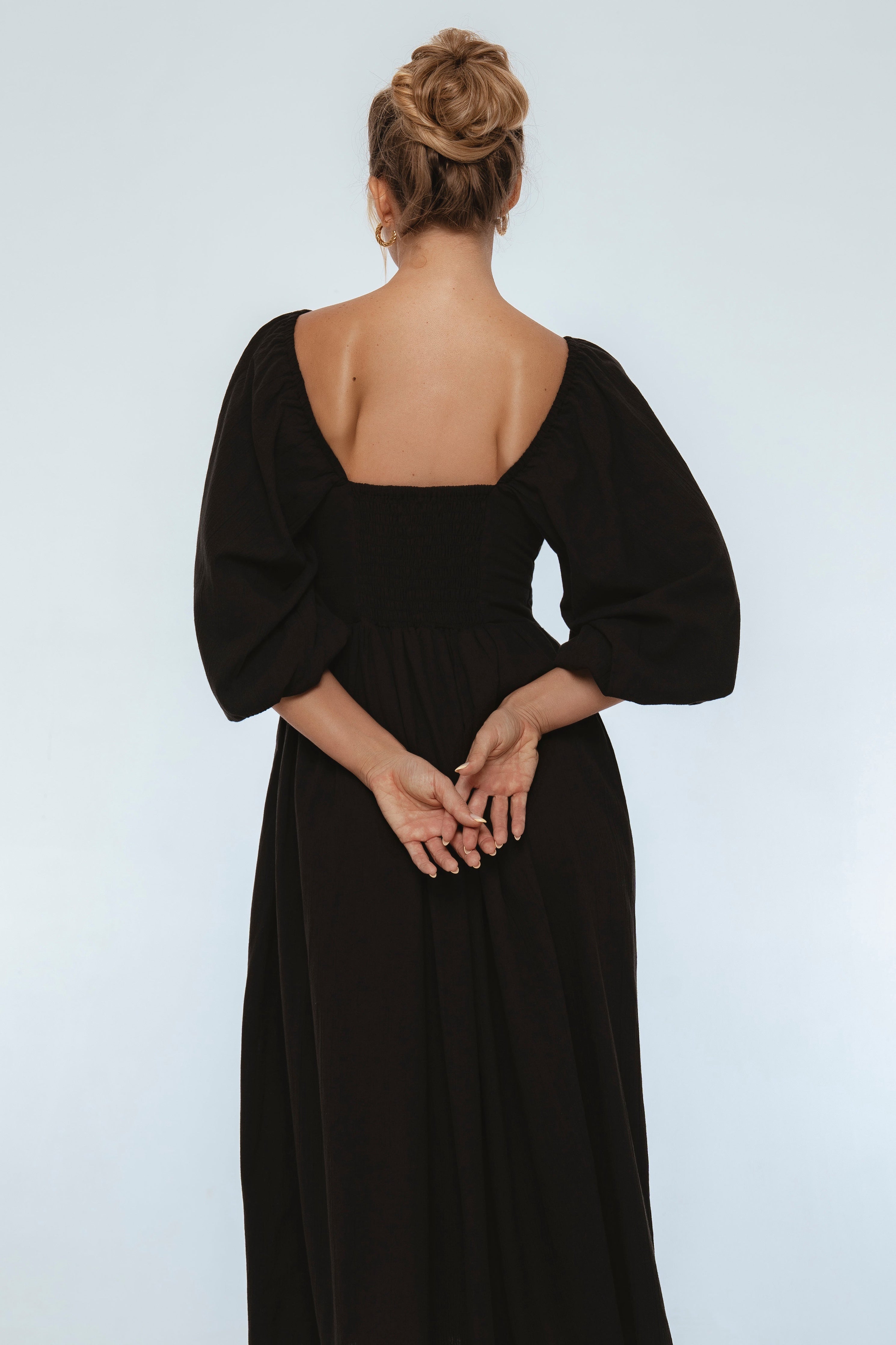 Genevieve Puff Sleeve Midi Dress