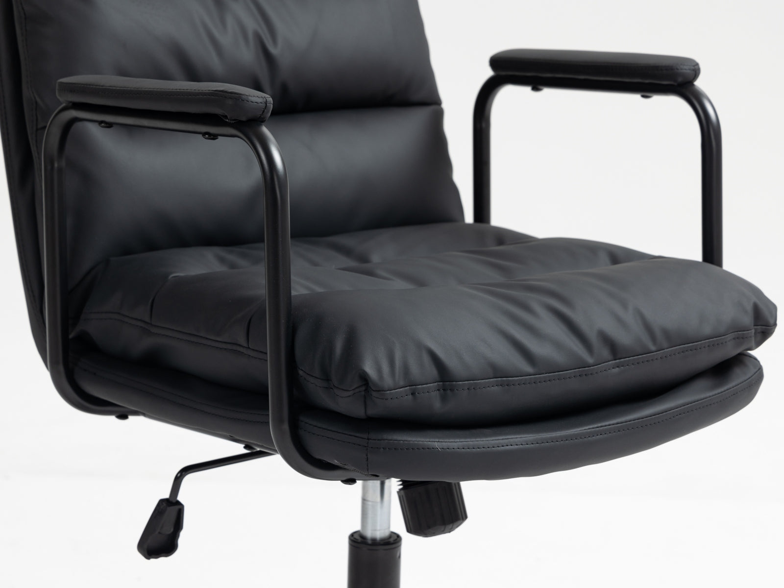 Mid Back Ergonomic PU Leather Rolling Swivel Chair