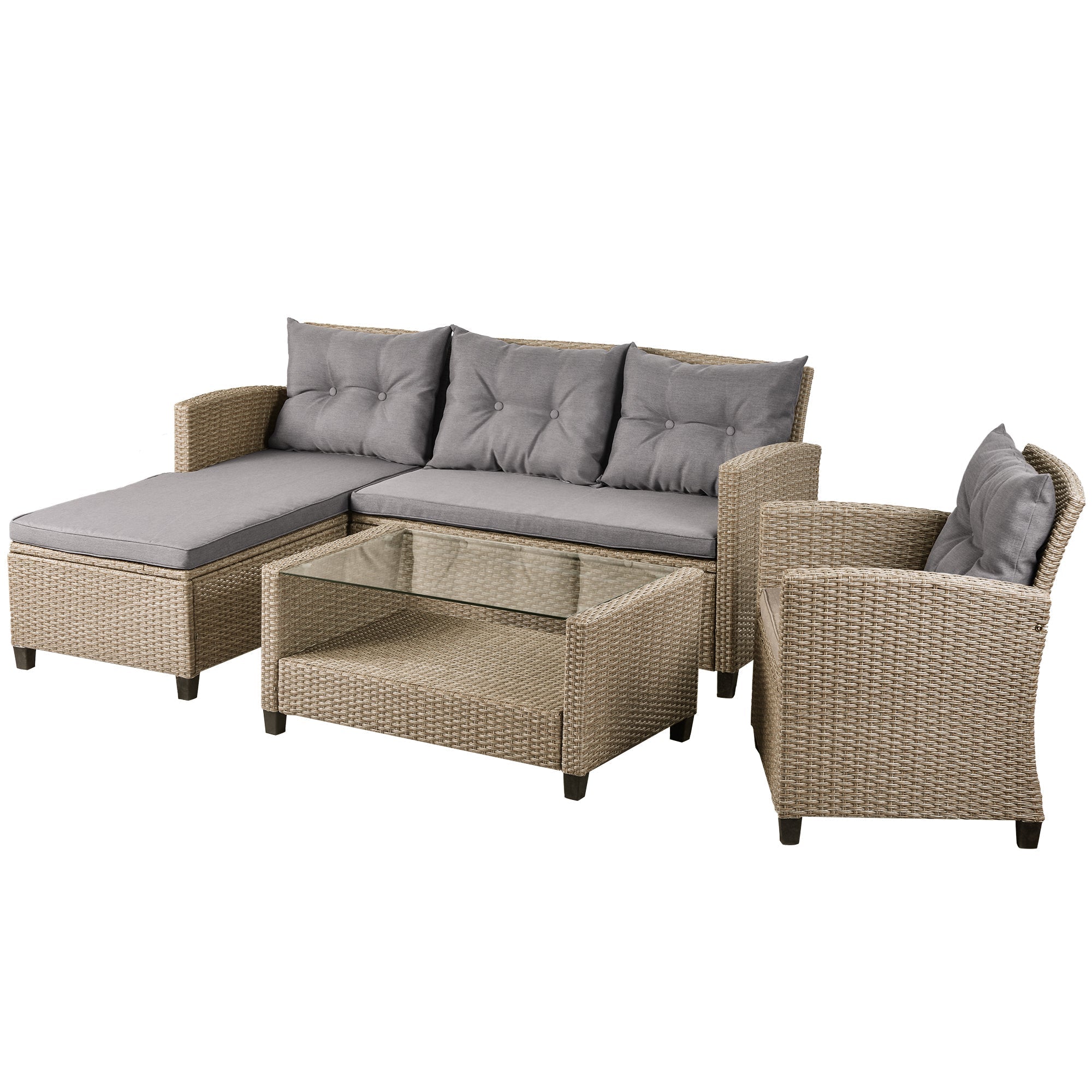 Set of 4 Piece Outdoor, Patio Furniture