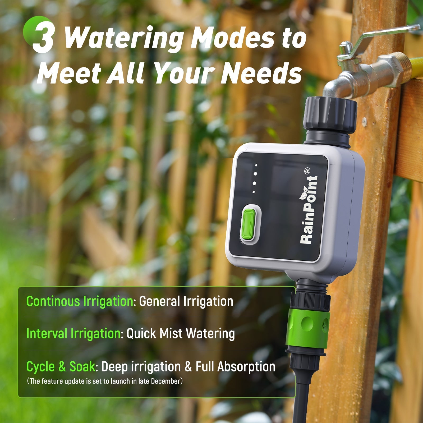 RAINPOINT Wireless Smart Water Timer for Garden Hose with Hub, Outdoor Sprinkler Irrigation, Rain Delay, APP Remote Control, WiFi Valve for Faucet Automatic Schedules Lawn,Backyard,Pool by BALDR Electronic