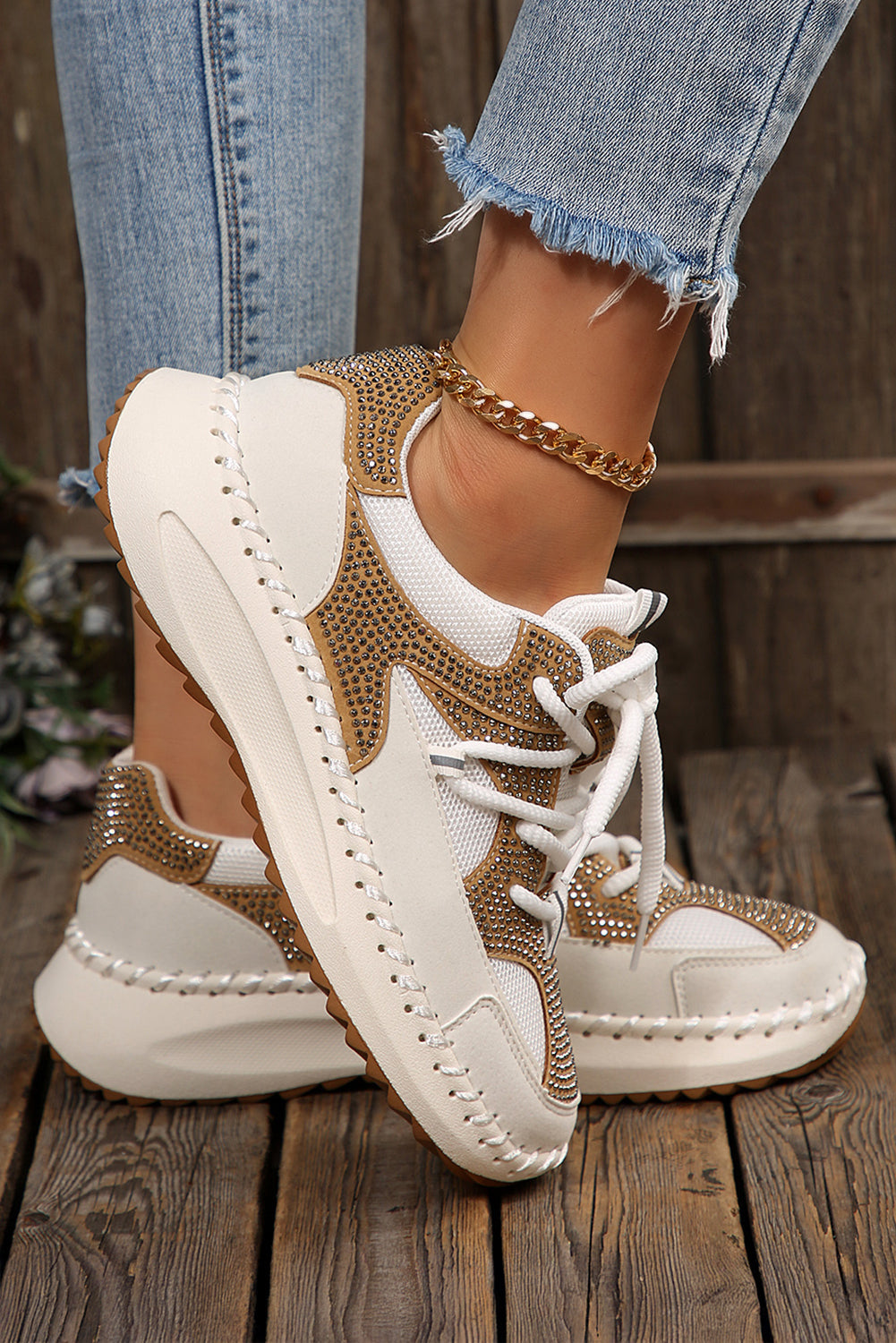 Abigail Lace Up Breathable Sneakers by Threaded Pear