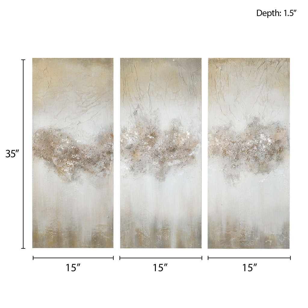 Heavily Embellished 3-Piece Canvas Wall Art Set
