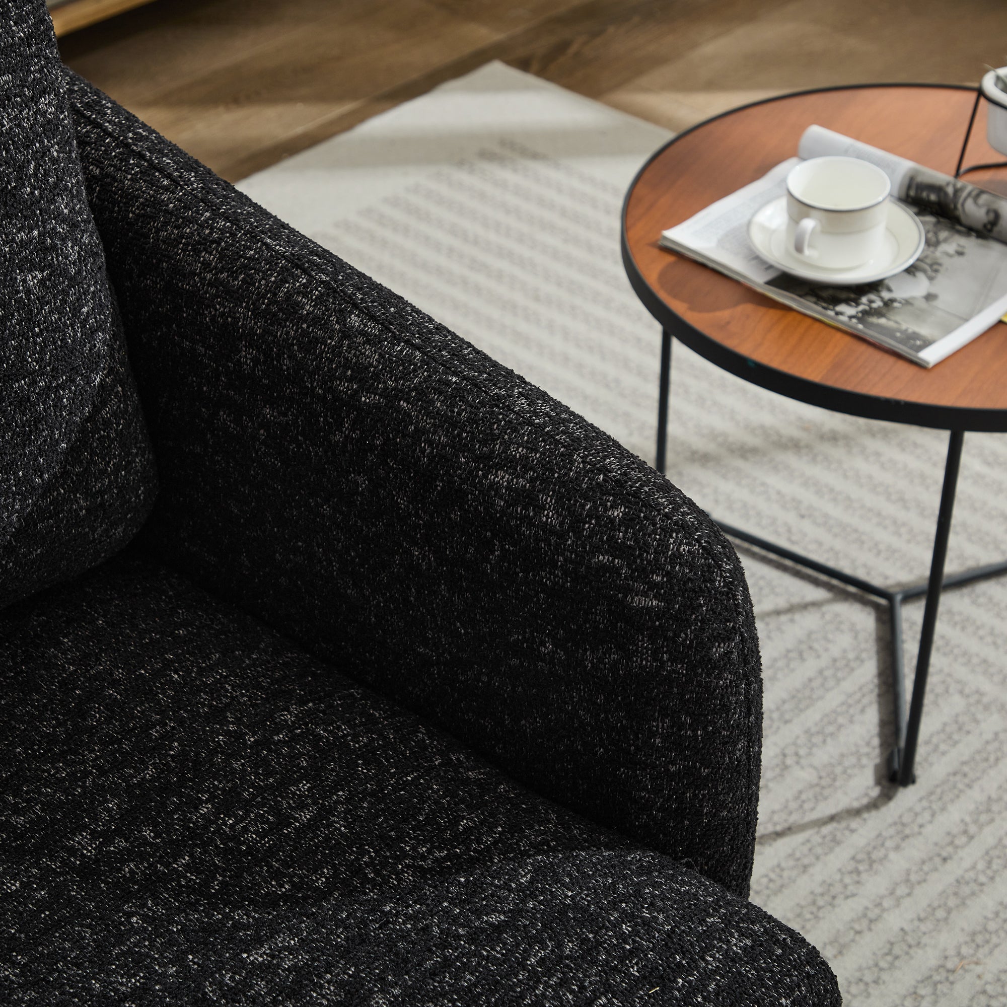 31.5"W  Comfy Round Swivel Accent Chair