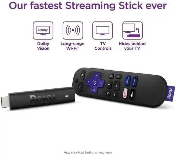 Roku Refurbished 4K Streaming Stick, Black (3820XB)