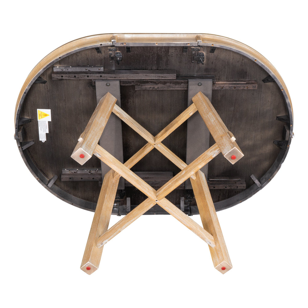 Farmhouse Round Extendable Dining Table