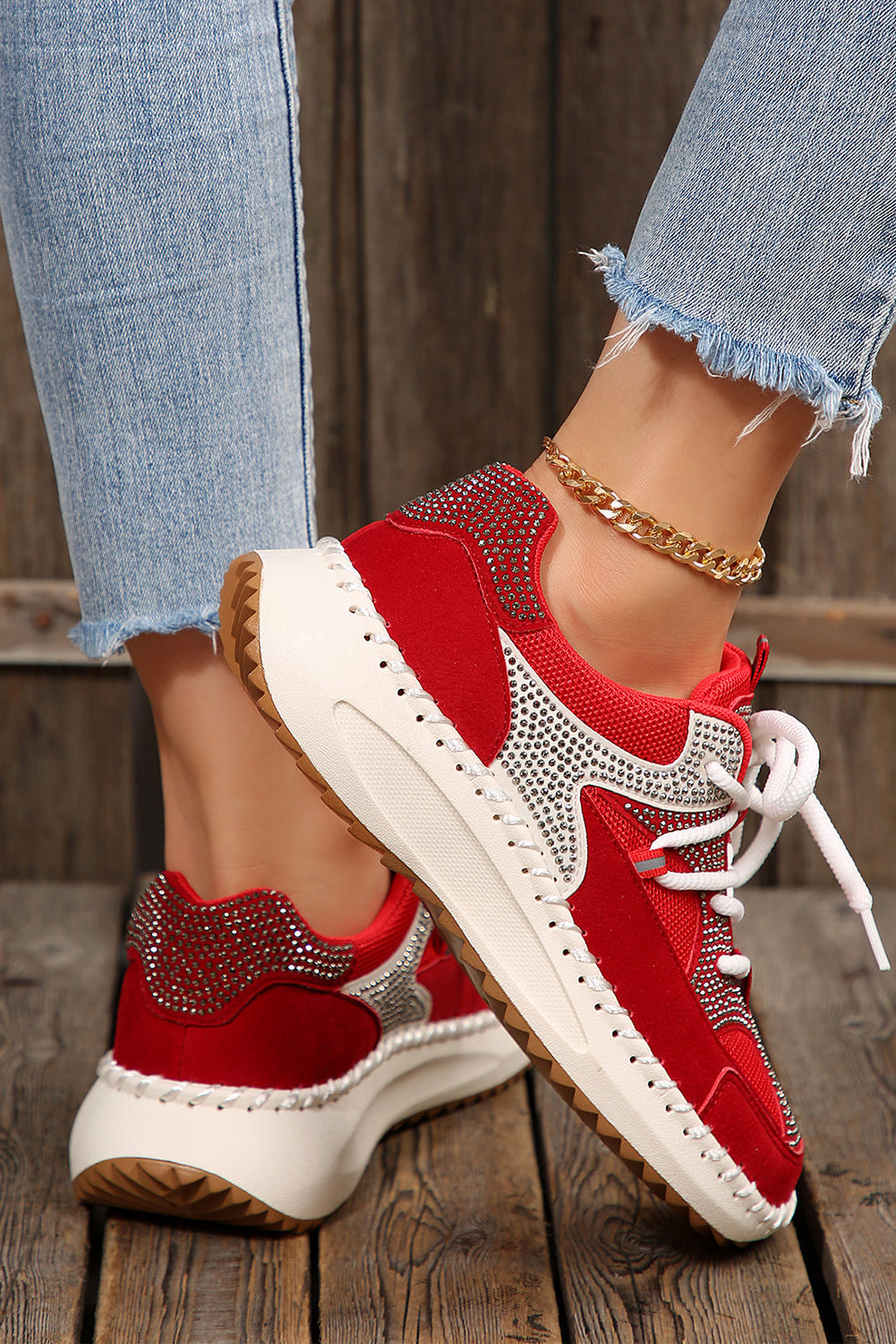 Abigail Lace Up Breathable Sneakers by Threaded Pear