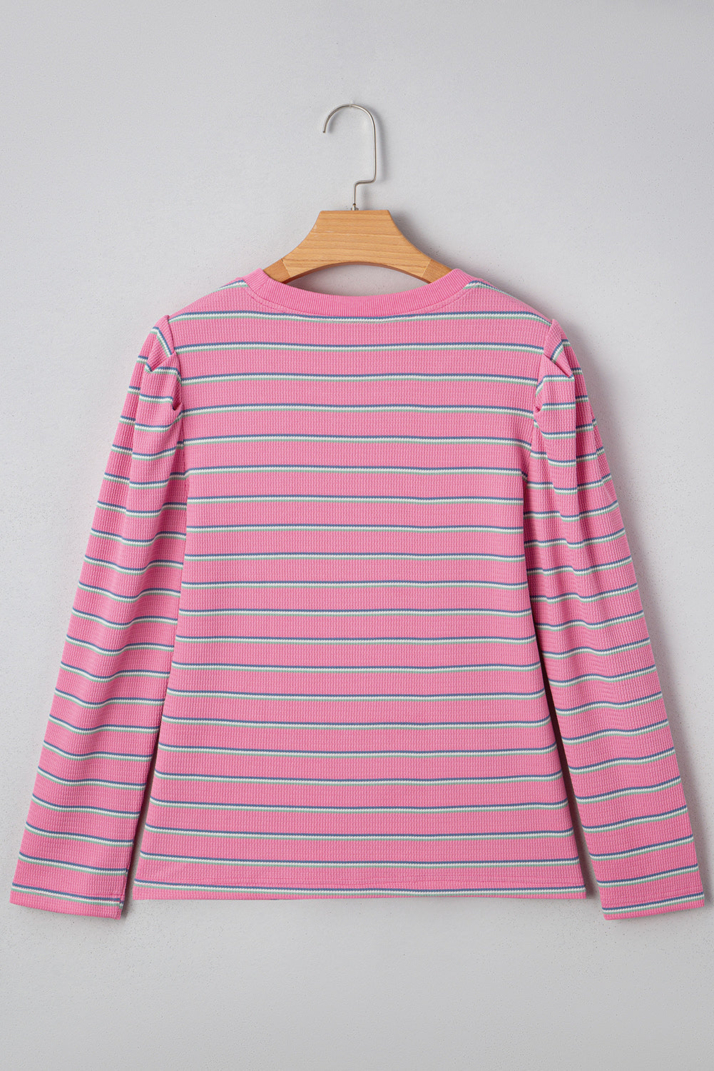 Giana Stripe Textured Knit Long Sleeve Top by Threaded Pear