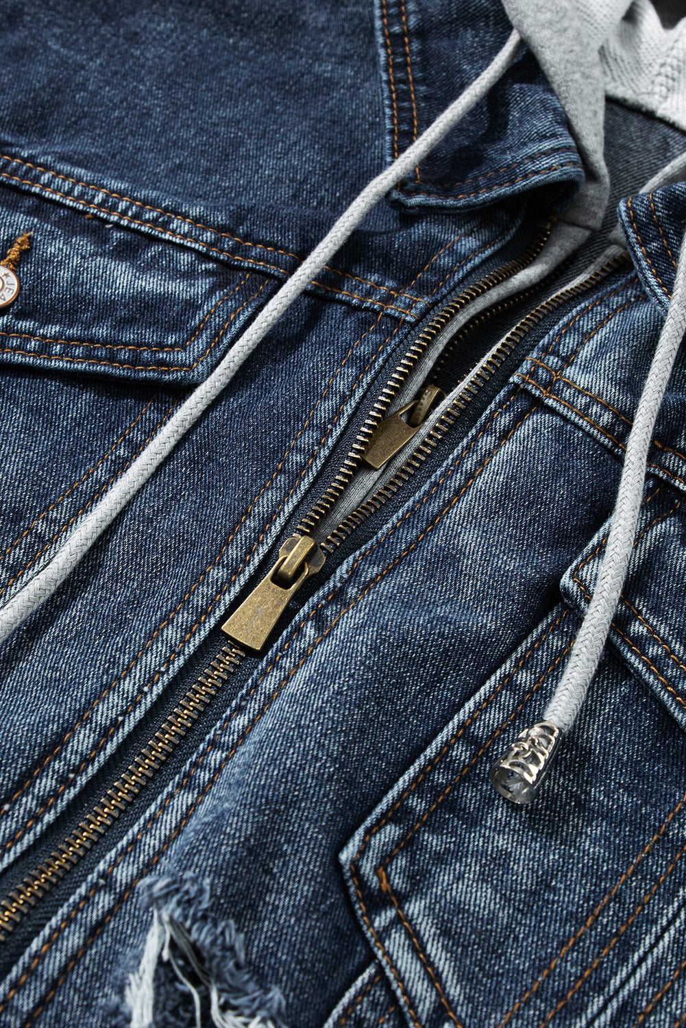 Mia Hooded Zip Up Jacket - Threaded Pear