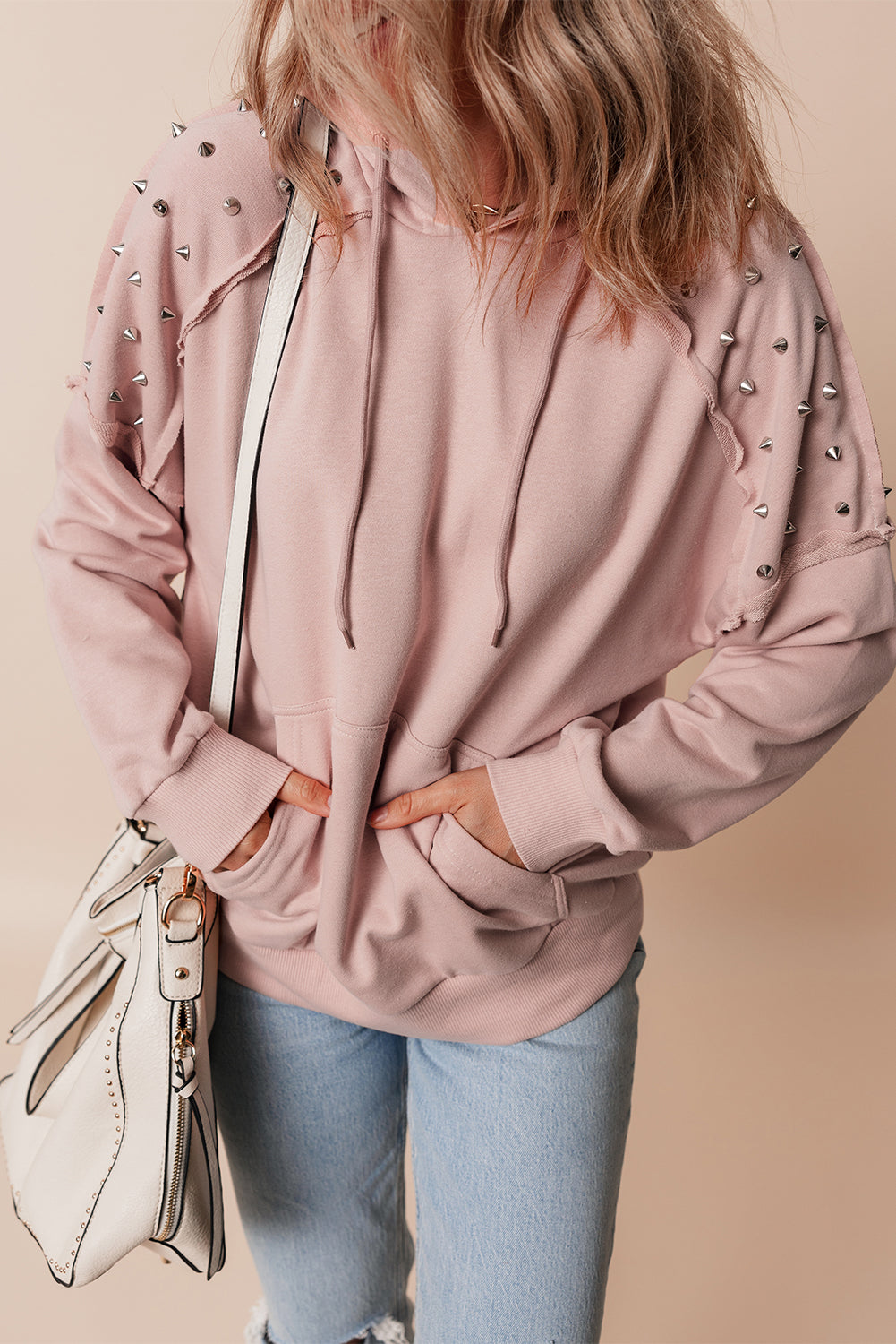 Sofia Stud Raglan Sleeve Hoodie - Threaded Pear