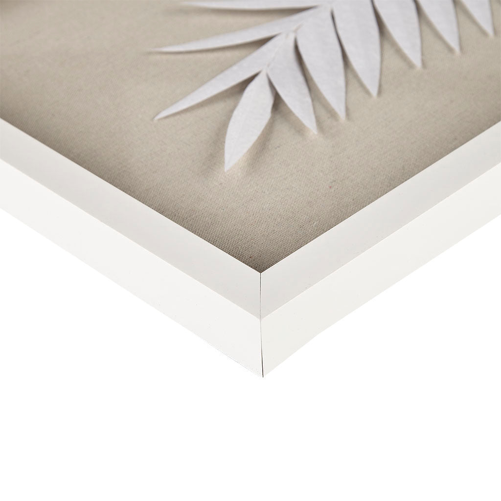 Framed Rice Paper Palm Leaves 3-Piece Shadowbox Wall Decor
