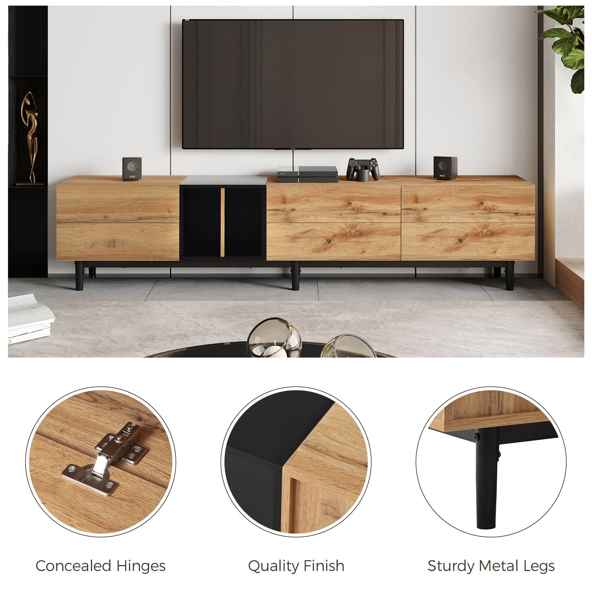 Modern Natural Wood Color TV Stand