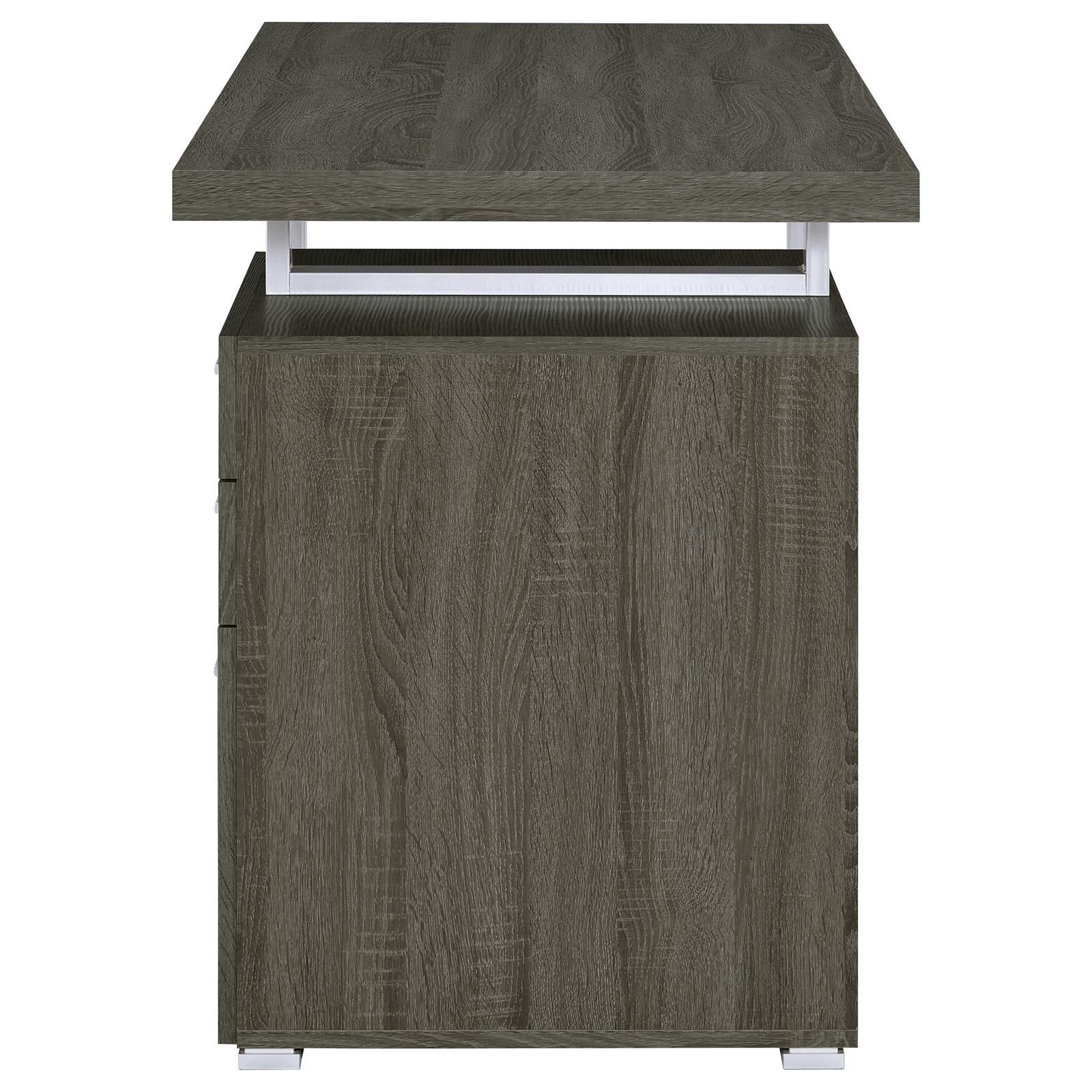 Weathered Grey 3-Drawer Reversible Office Desk