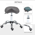 Ergonomic Rolling Saddle Stool PU Leather Hydraulic Spa Stool Height Adjustable Swivel Drafting Medical Salon Chair, Grey by 39F INC.