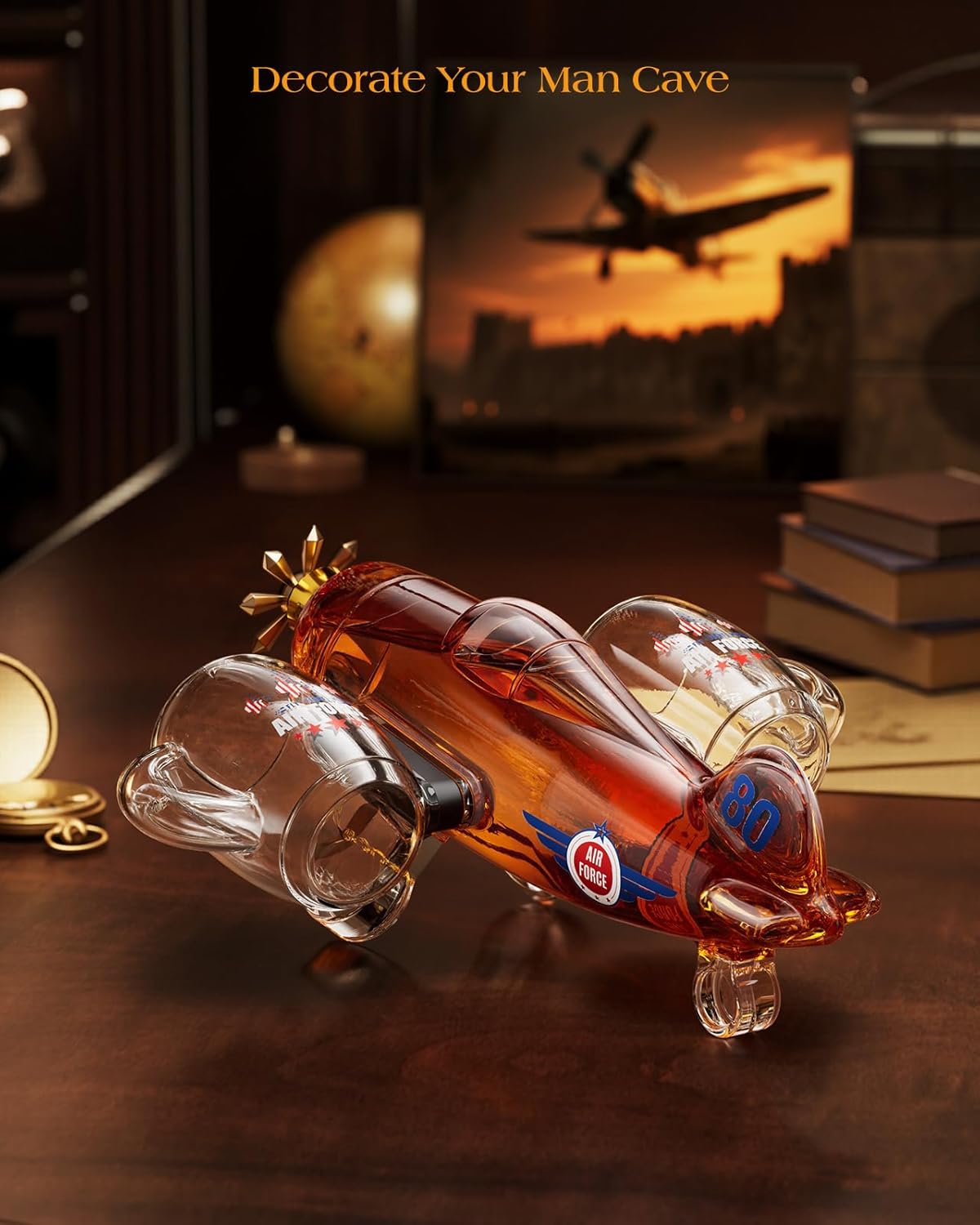 Fighter Aircraft Whiskey Decanter Set