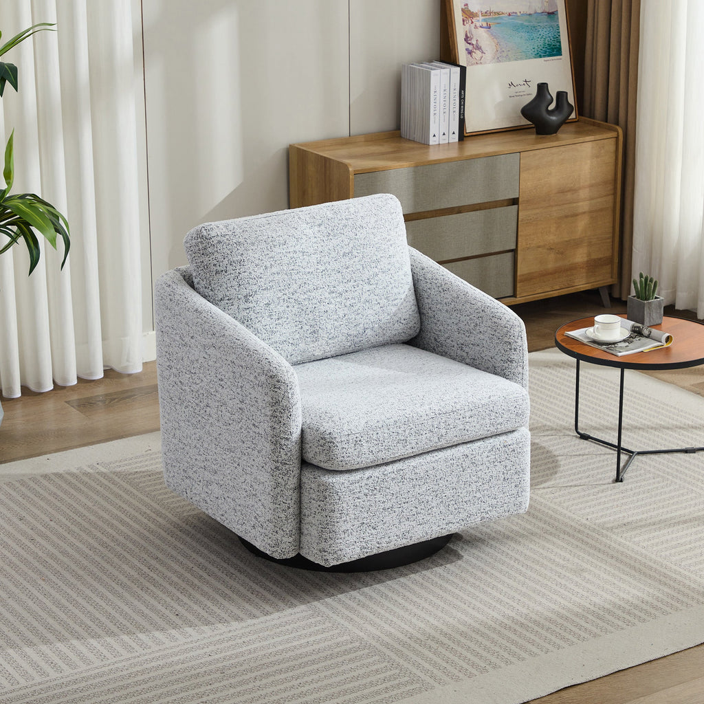 31.5"W  Comfy Round Swivel Accent Chair