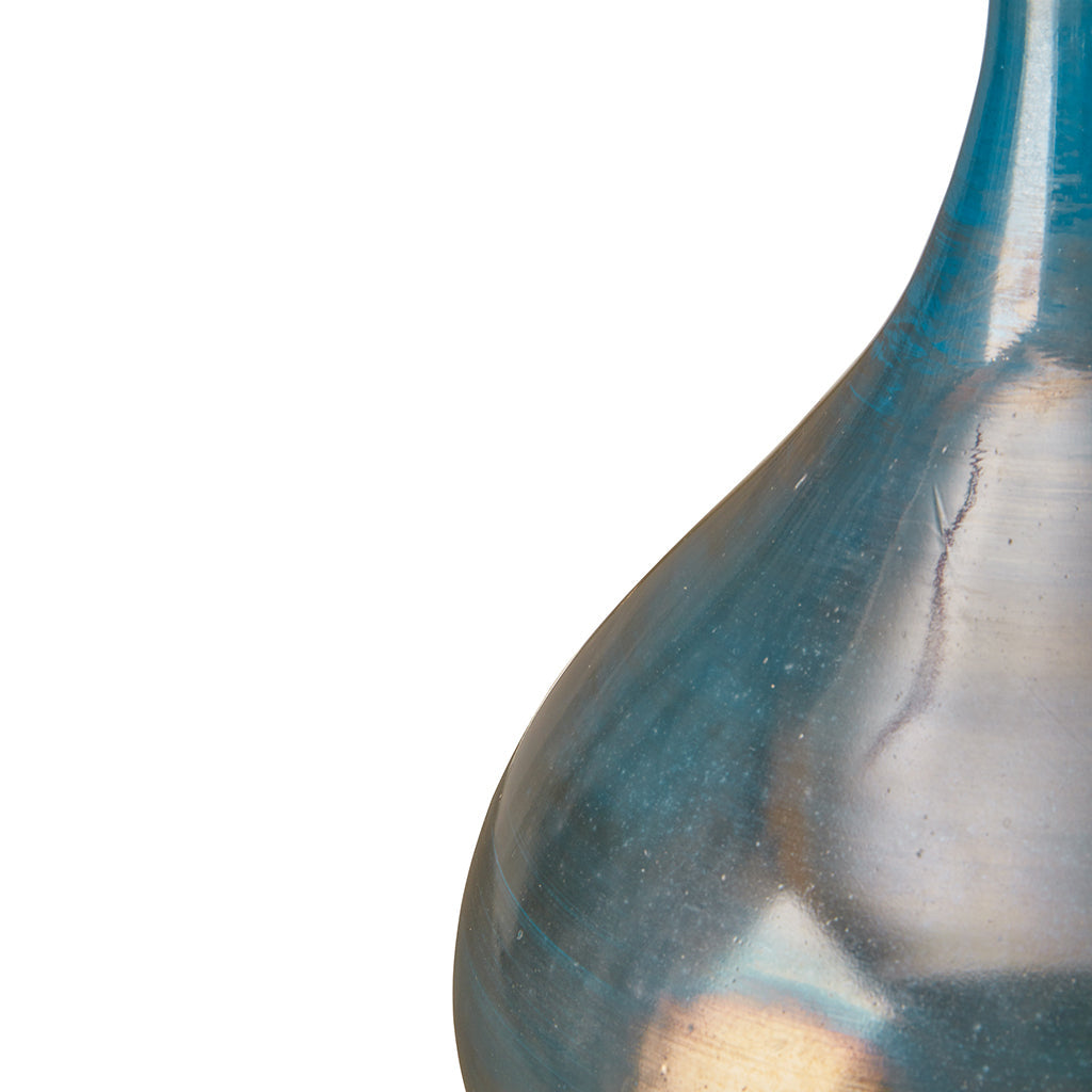 Blue and Bronze Decorative Glass Vases 3-Piece Set