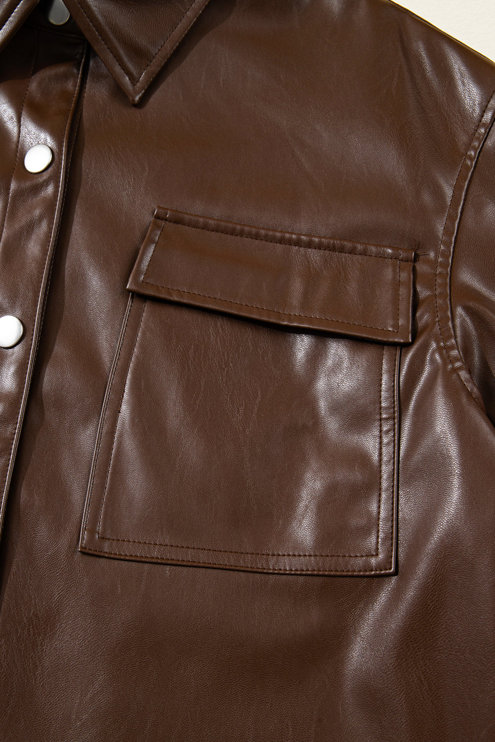 Mila Drawstring Hem Leather Jacket - Threaded Pear