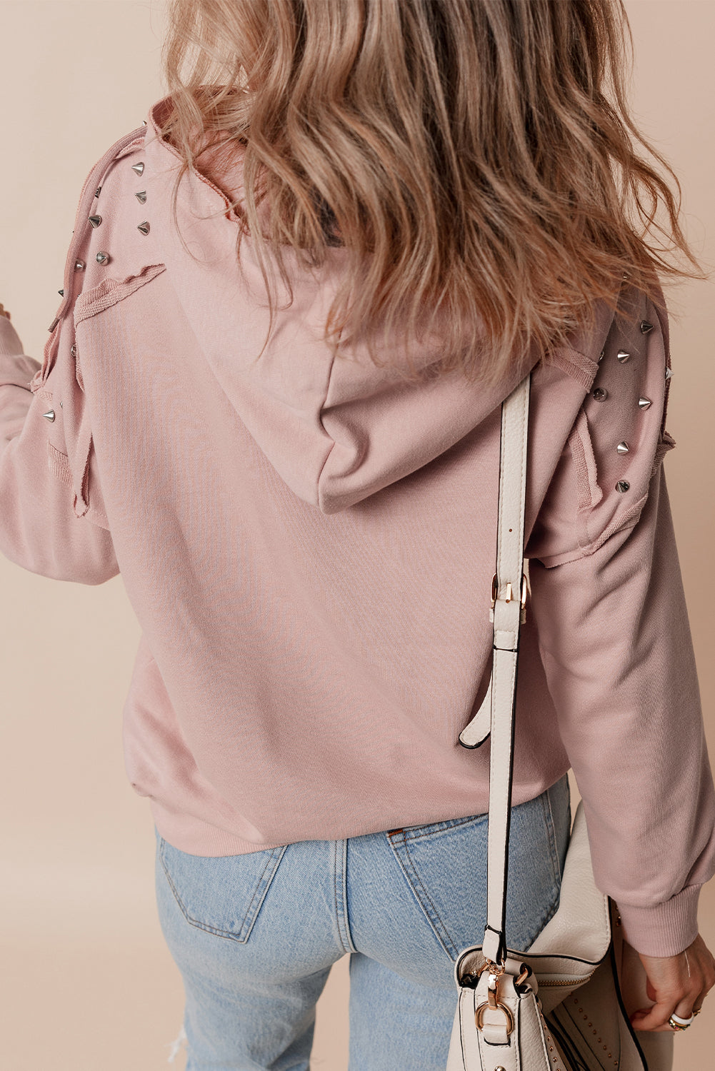 Sofia Stud Raglan Sleeve Hoodie - Threaded Pear