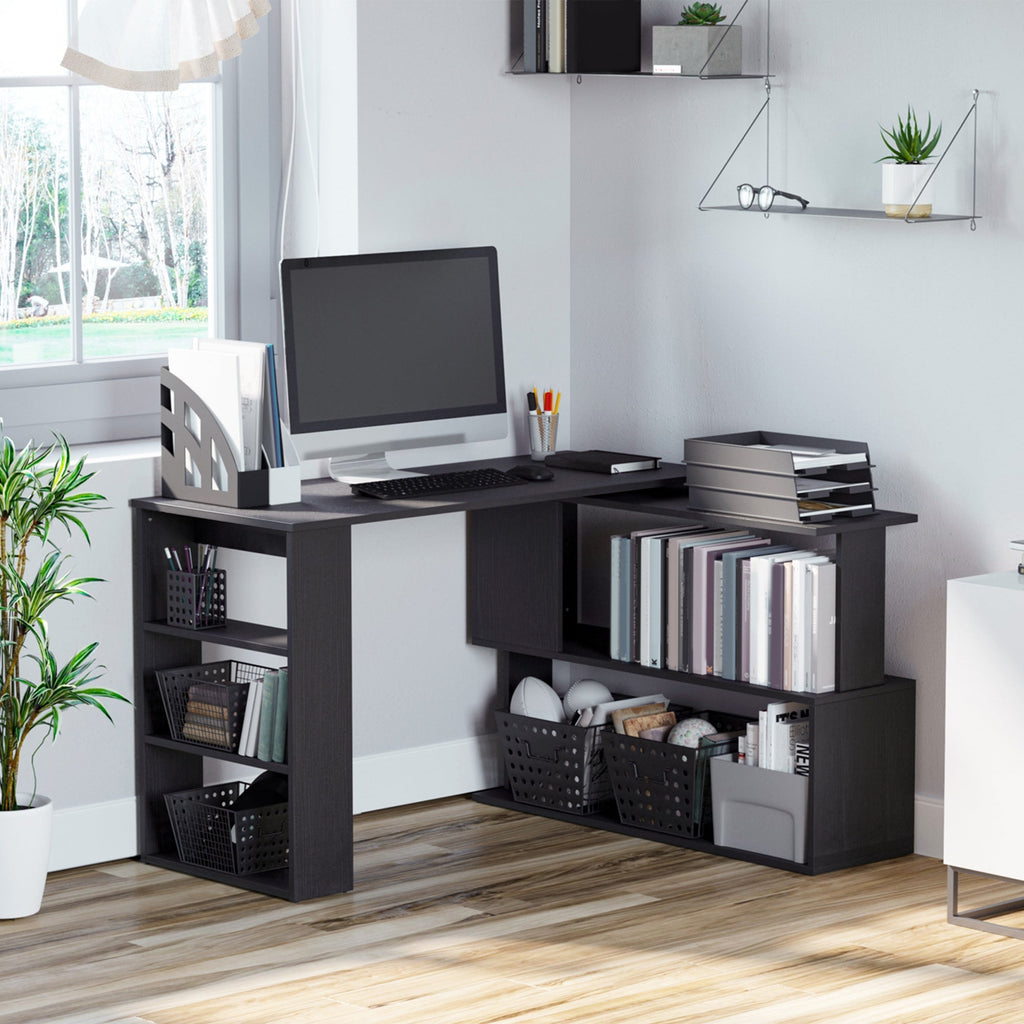 L Shaped 360 Degree Rotating Corner Desk