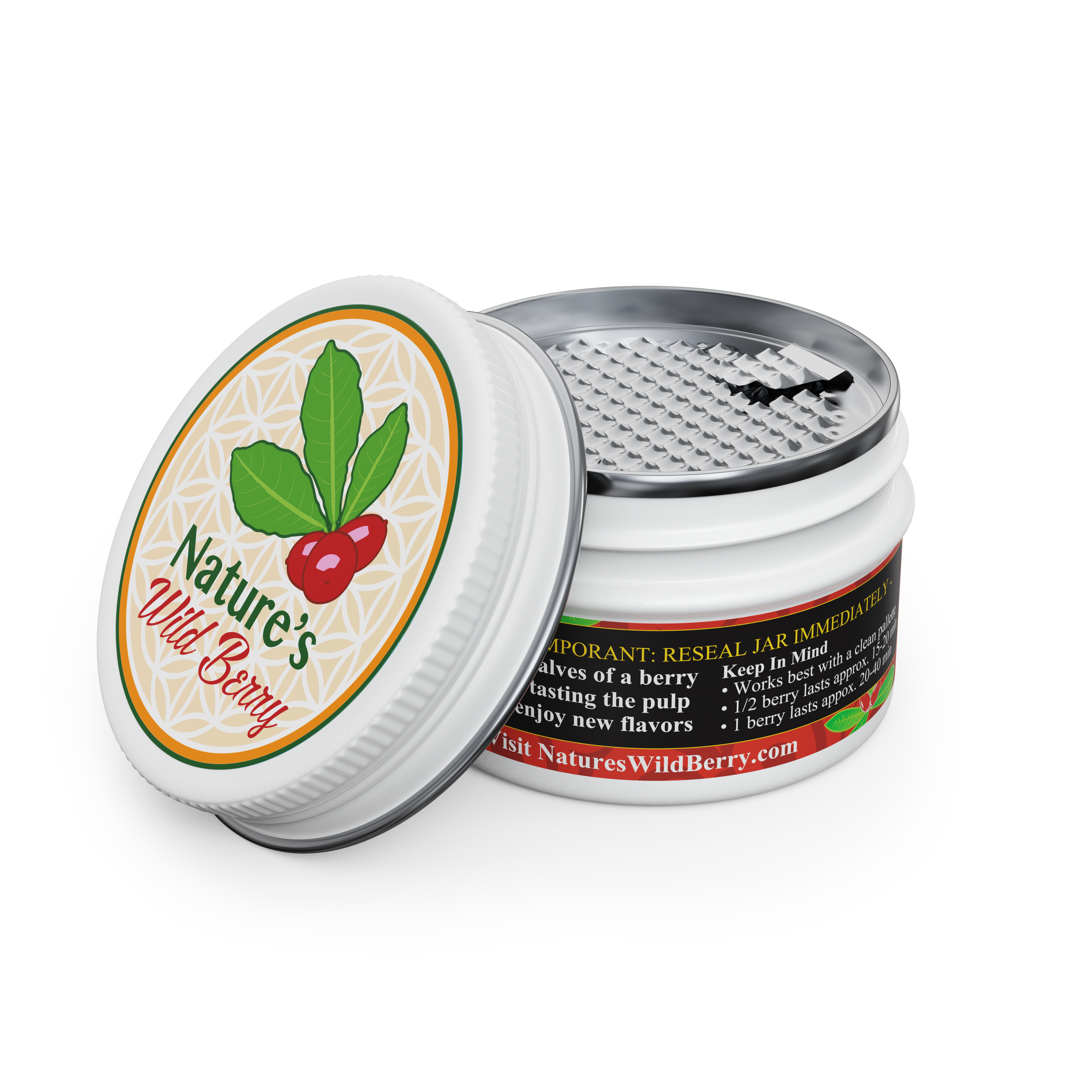 NEW! Plastic-Free Travel Jar | 3 Grams / Approximately 25 – 30 Servings | 15-20 Mins | Best Way to TAKE Your Berries on the GO