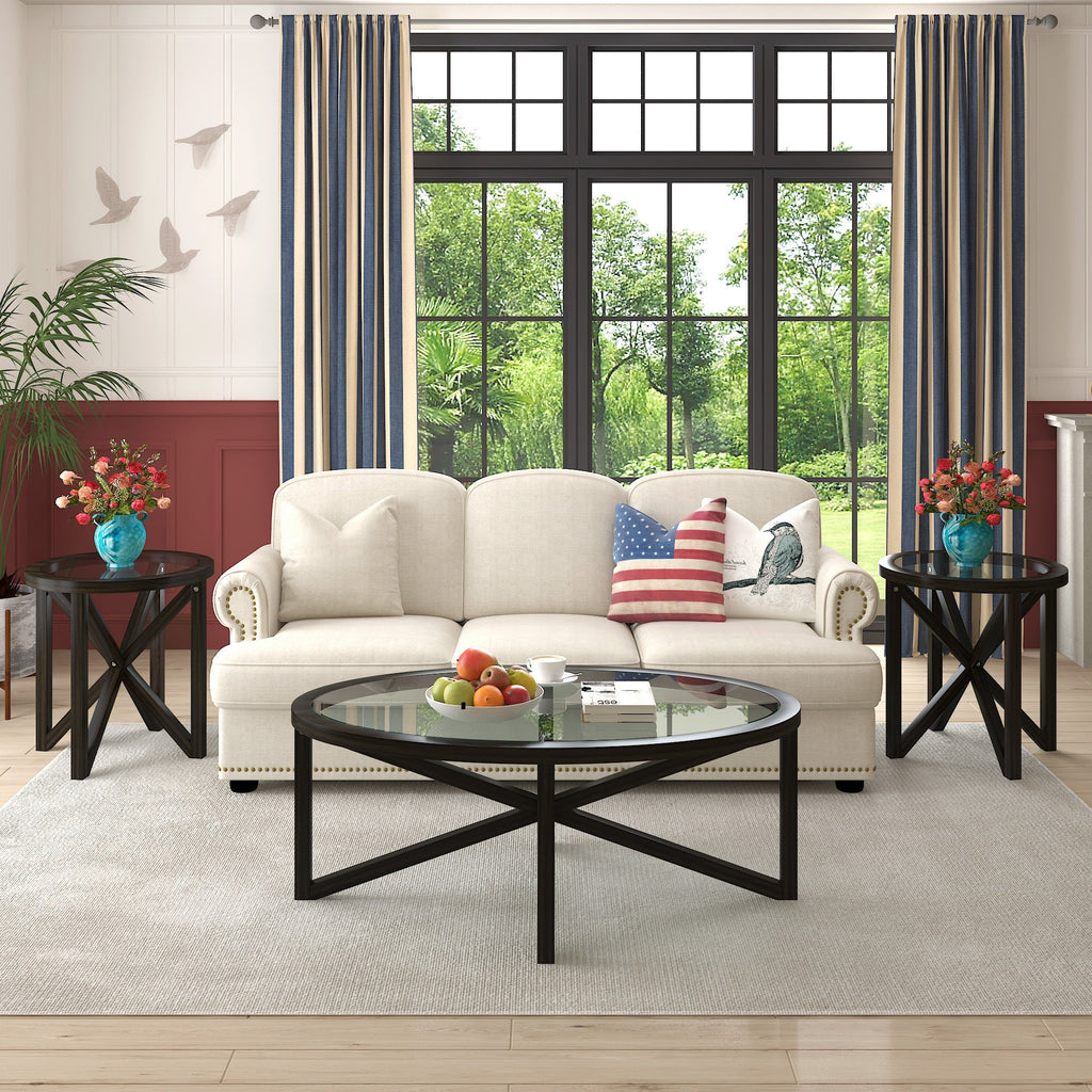 Modern Simple Tempered Glass Side Table