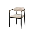 Set of 2 Beige and Black Armchair With Open Back