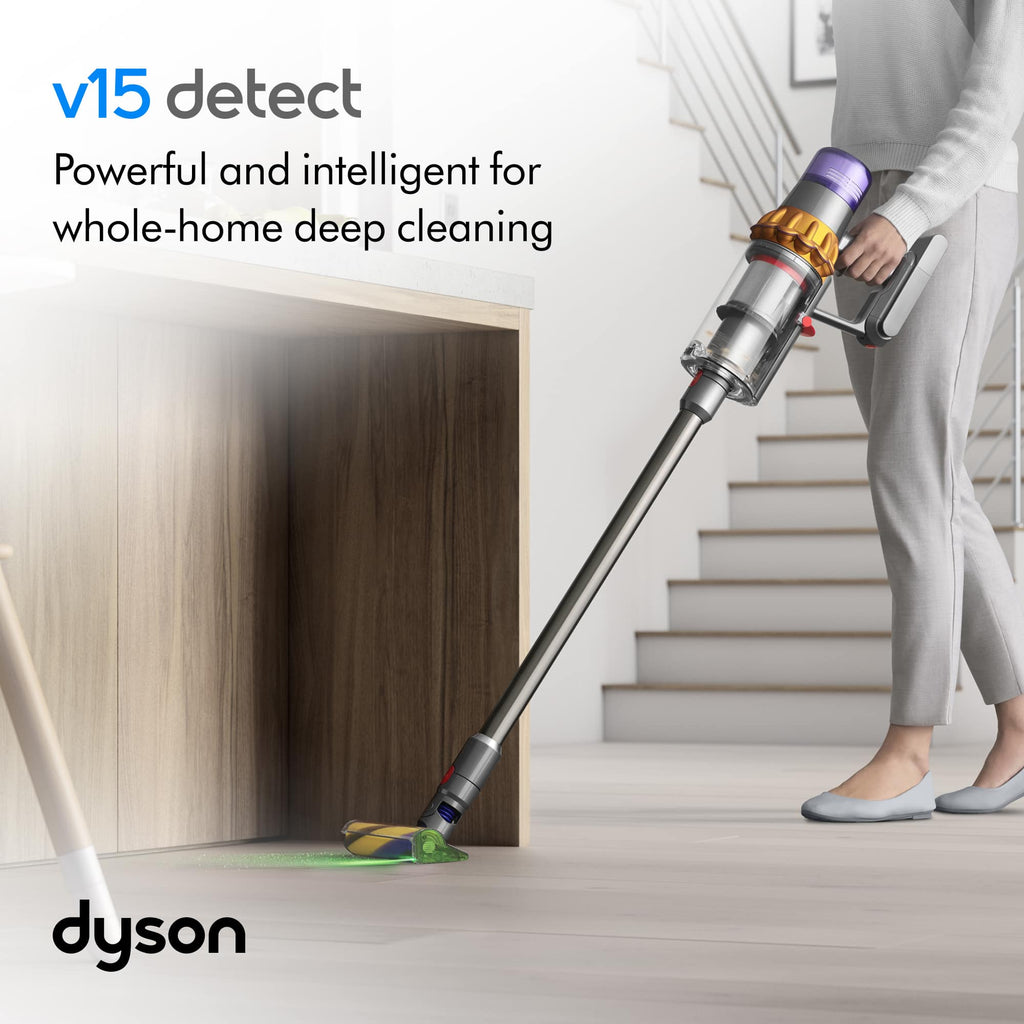 Dyson V15 Detect Cordless Vacuum with 8 accessories Yellow/Nickel (Certified Refurbished)