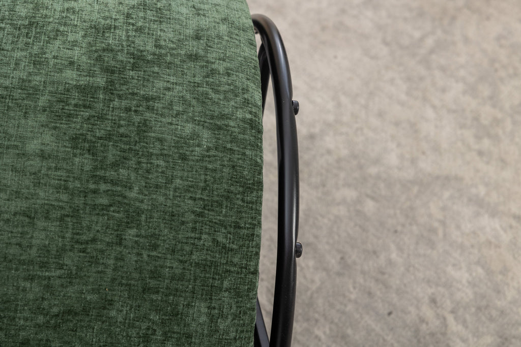 Swivel Accent Armchair  With Black Powder Coating Metal Ring