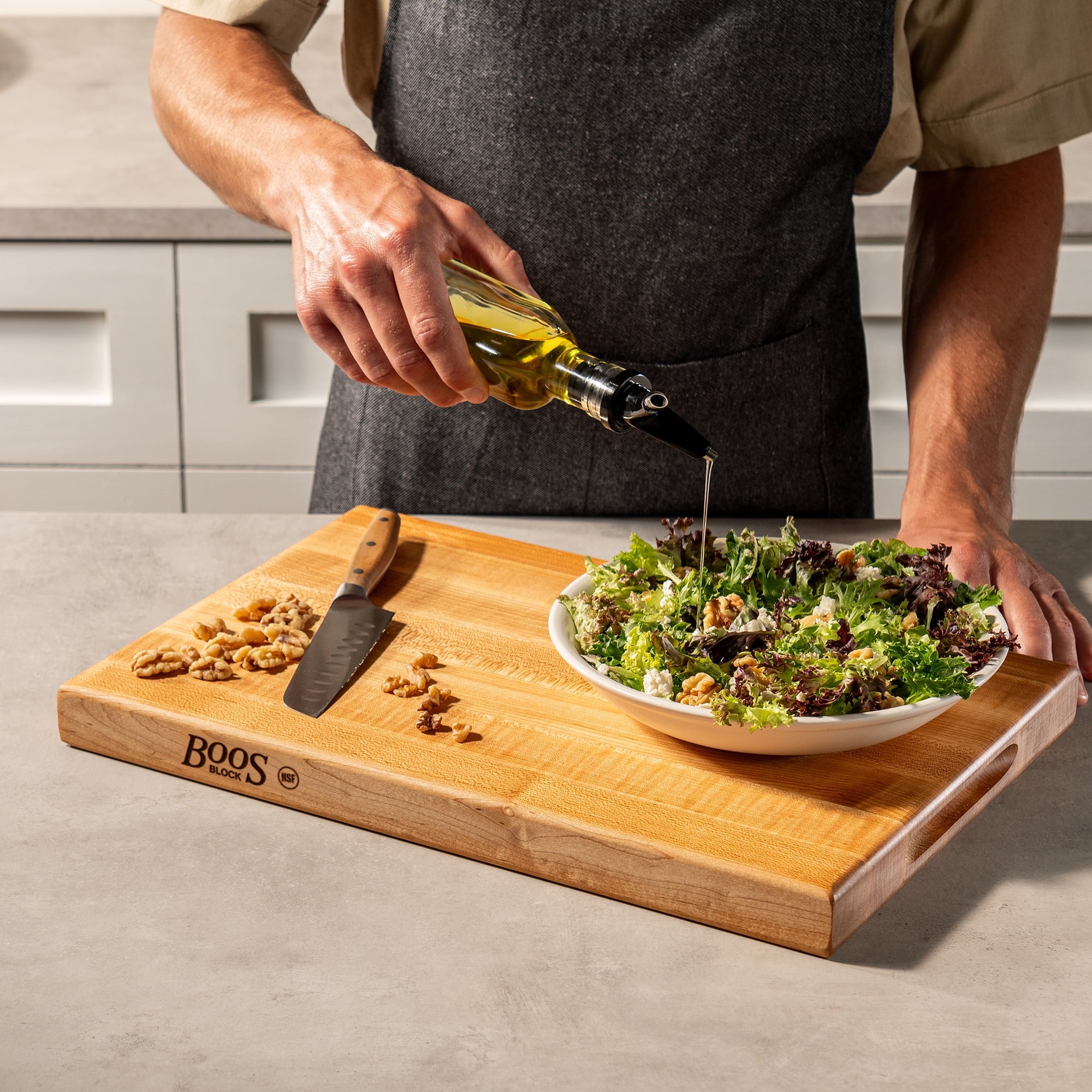 John Boos R-Board Reversible Wood Cutting Board, 18" x 12" x 1 1/2", Maple