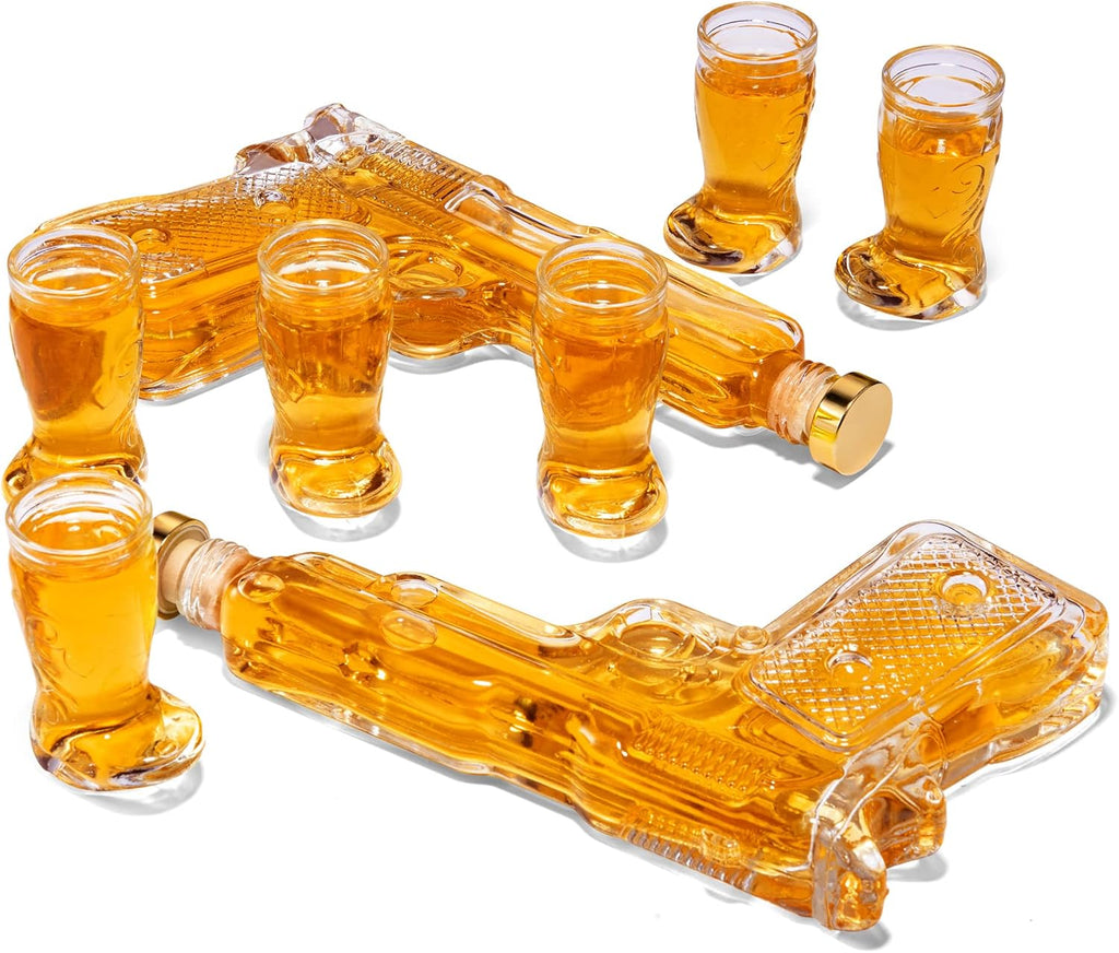 Pistol & Shot Glass Decanter Set