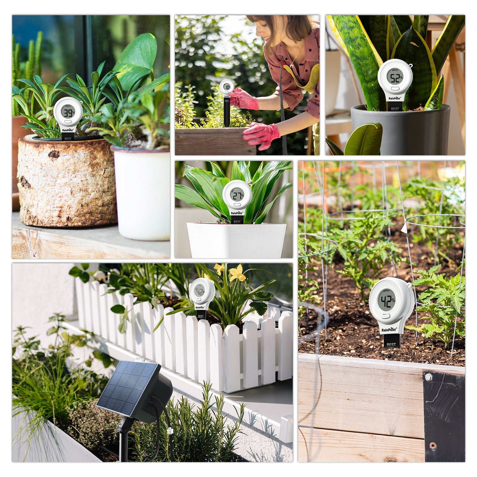 RAINPOINT Digital Compact Soil Moisture Meter for Indoor/Outdoor Plants, Soil Probe Hygrometer Sensor Tester Sets for Garden Lawn Farm, Easy Operation House Pot Plants Moisture Detector- 3 pcs by BALDR Electronic