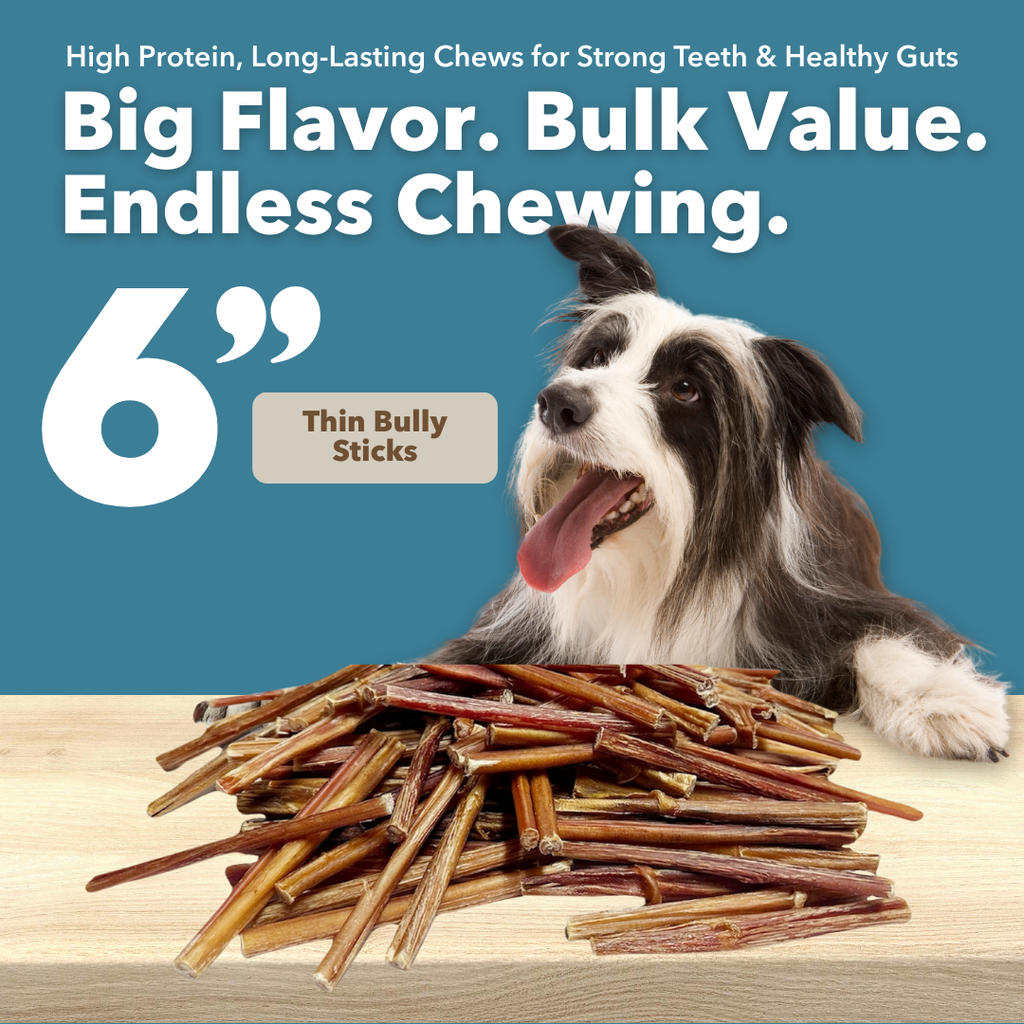 6" Thin Bulk Bully Sticks by Mighty Chewz