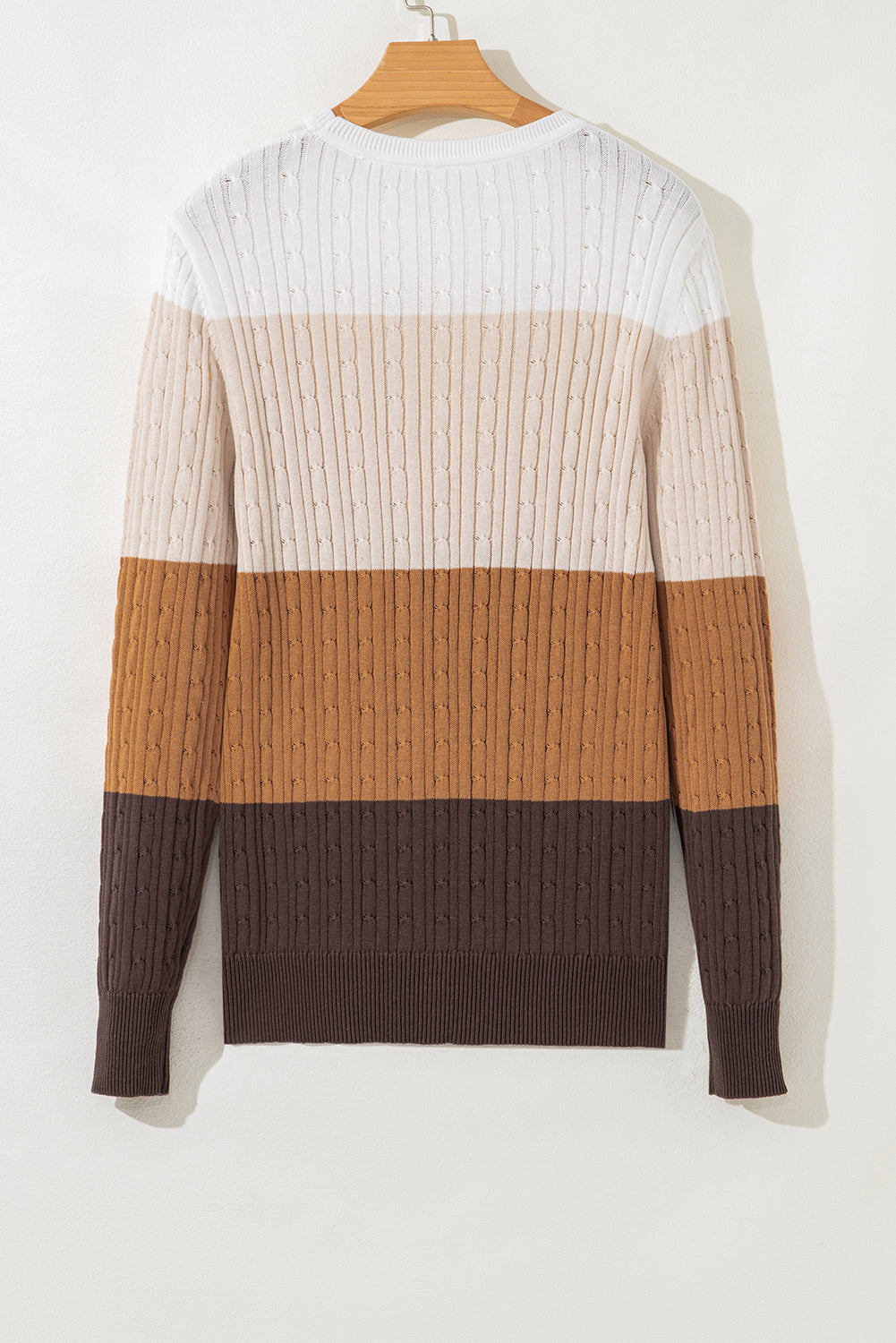 Madison Colorblock Cable Knit Sweater - Threaded Pear