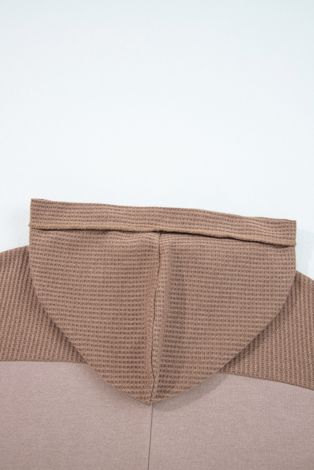 Goat Waffle Contrast Patchwork Plus Size Pocketed Hoodie by Threaded Pear