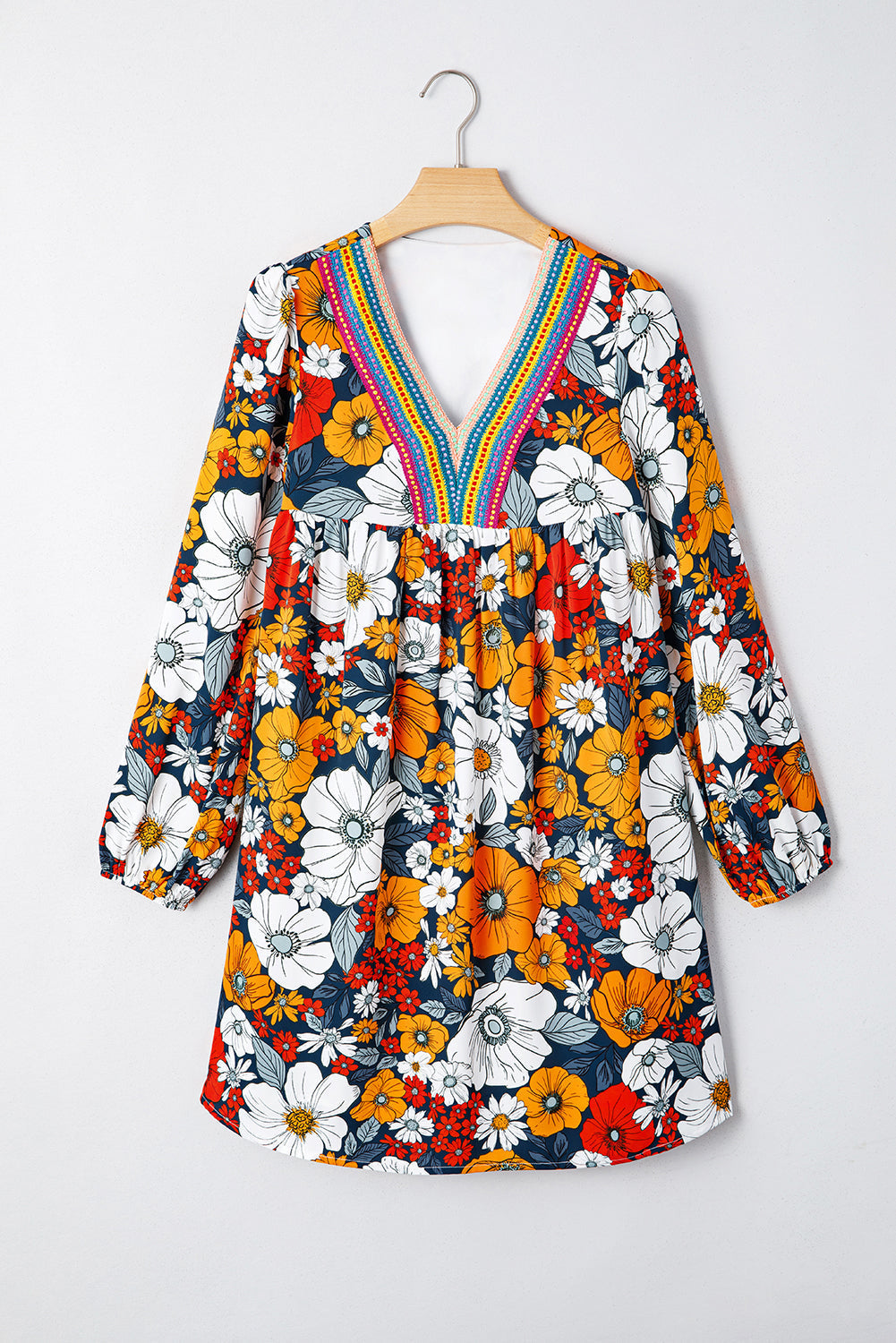 Blakely Floral Long Sleeve Mini Dress - Threaded Pear