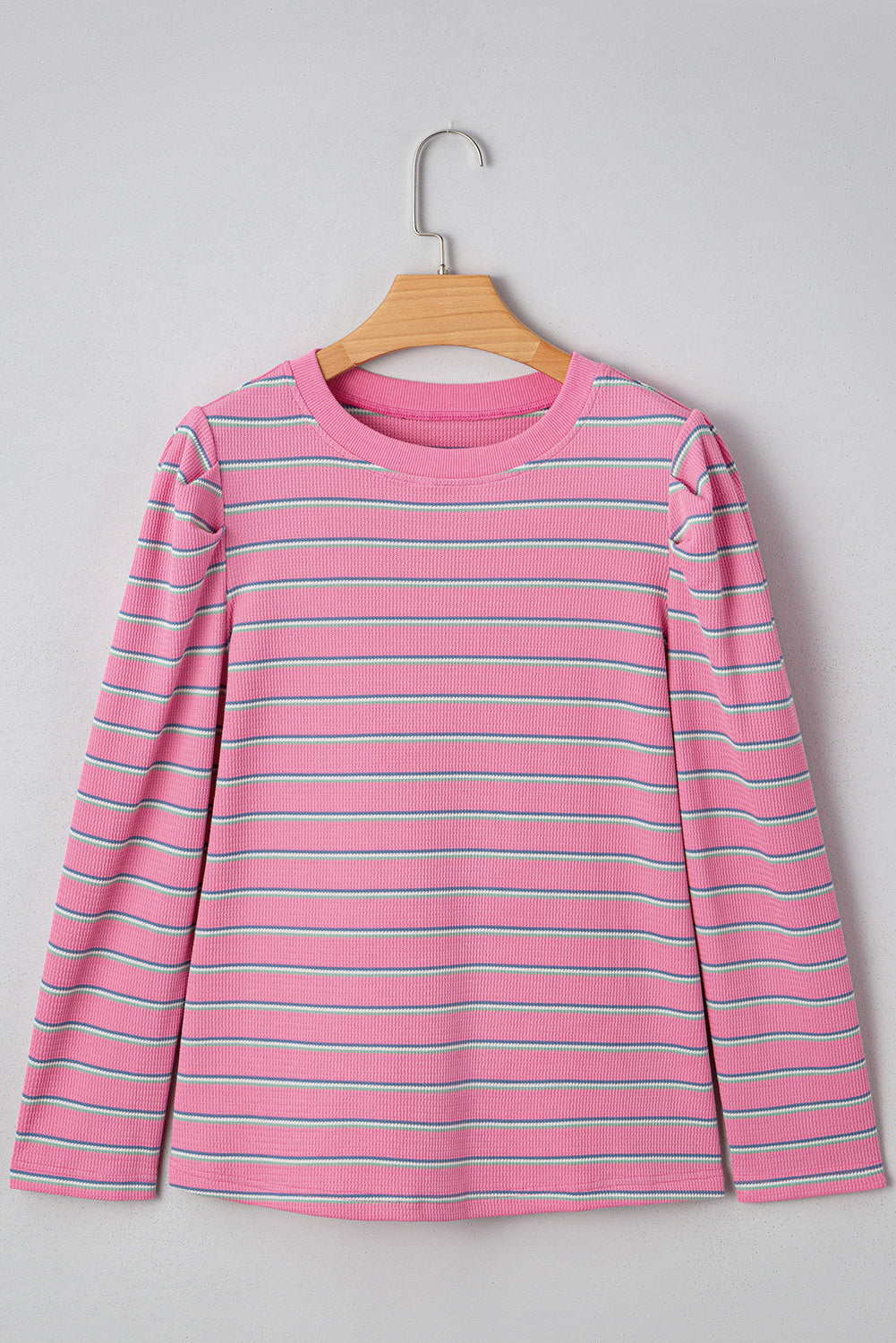 Giana Stripe Textured Knit Long Sleeve Top by Threaded Pear