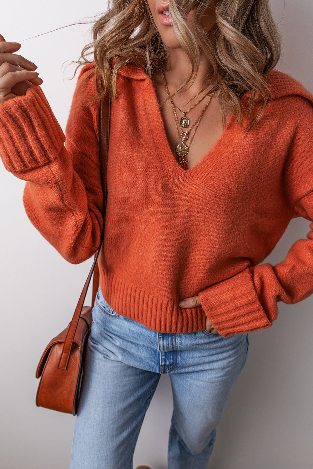 Avery Edge Sexy Elegant Sweater - Threaded Pear
