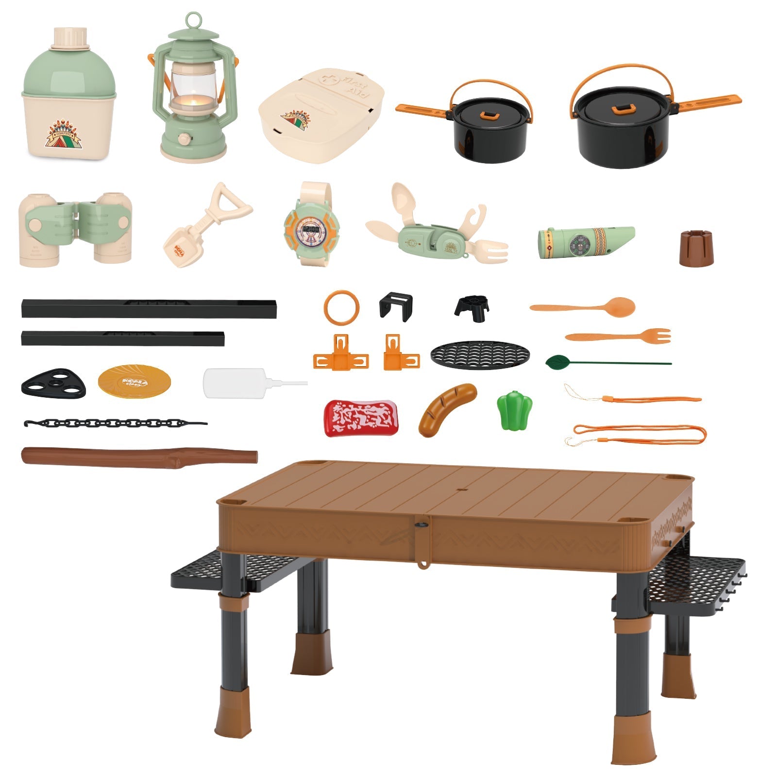 Contixo Kids Camping Table Playset - 17" Foldable Case, Outdoor Pretend Play Toy by Contixo