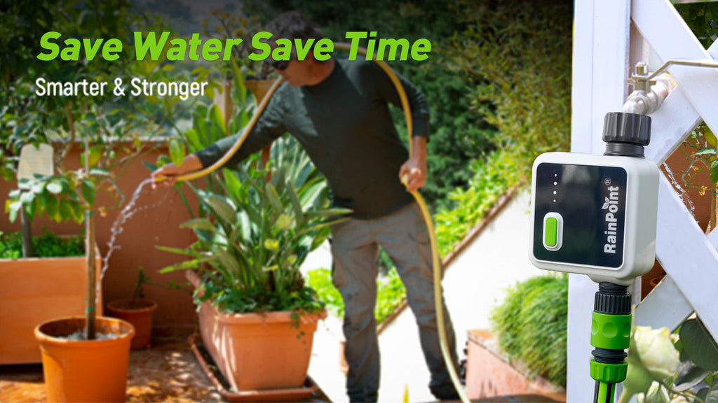 RAINPOINT Wireless Smart Water Timer for Garden Hose with Hub, Outdoor Sprinkler Irrigation, Rain Delay, APP Remote Control, WiFi Valve for Faucet Automatic Schedules Lawn,Backyard,Pool by BALDR Electronic