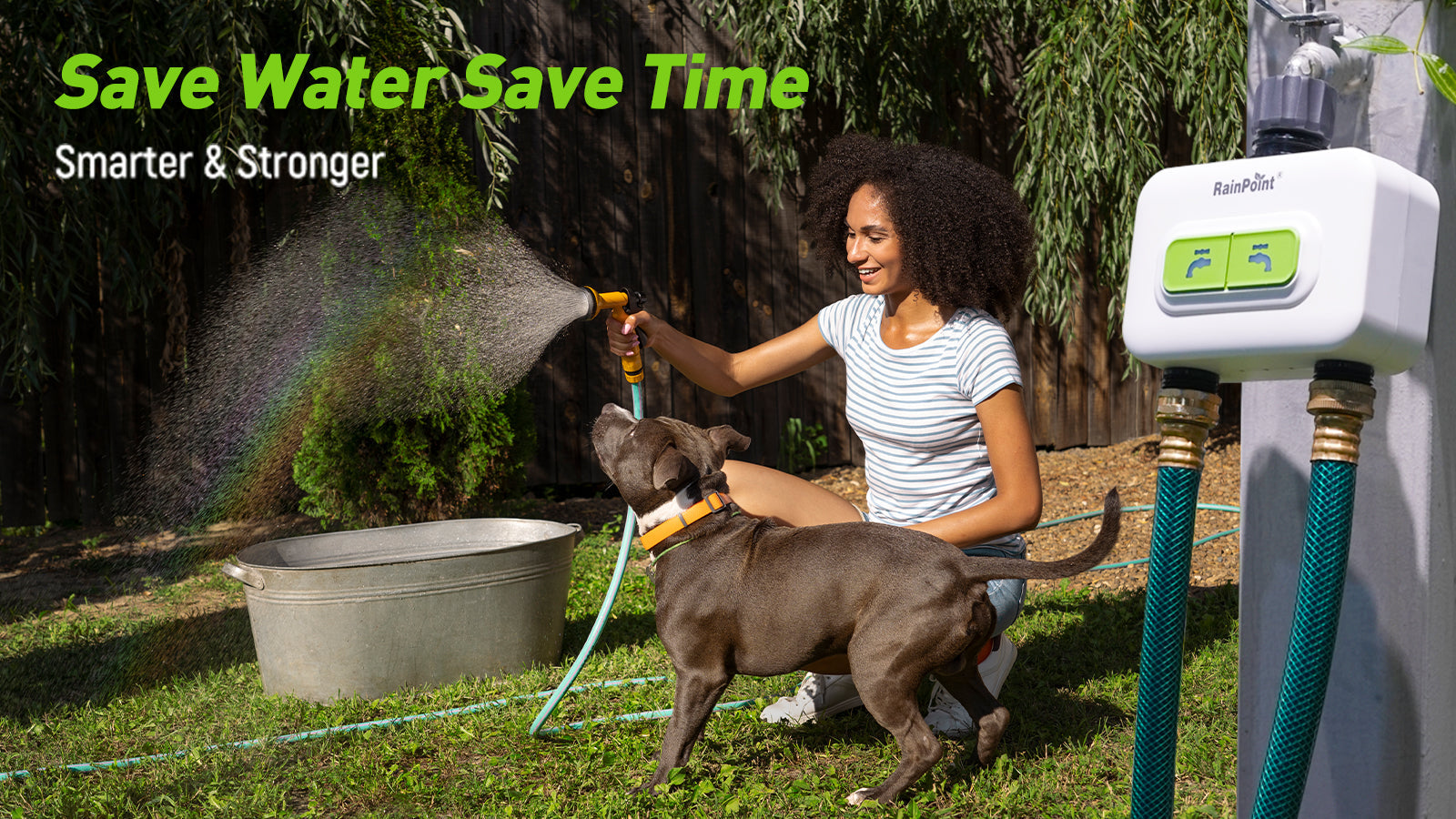 RainPoint 2-Zone Smart Wi-Fi Water Timer with Hub – Automatic Garden Irrigation System with App Control & Rain Delay by BALDR Electronic