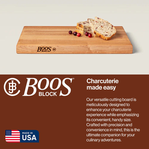 John Boos R-Board Reversible Wood Cutting Board, 18" x 12" x 1 1/2", Maple