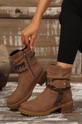 Mila Strap Side Zip Boots by Threaded Pear