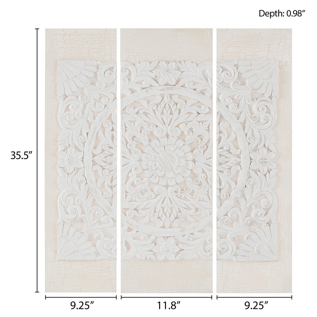 Triptych 3-Piece Dimensional Resin Canvas Wall Art Set