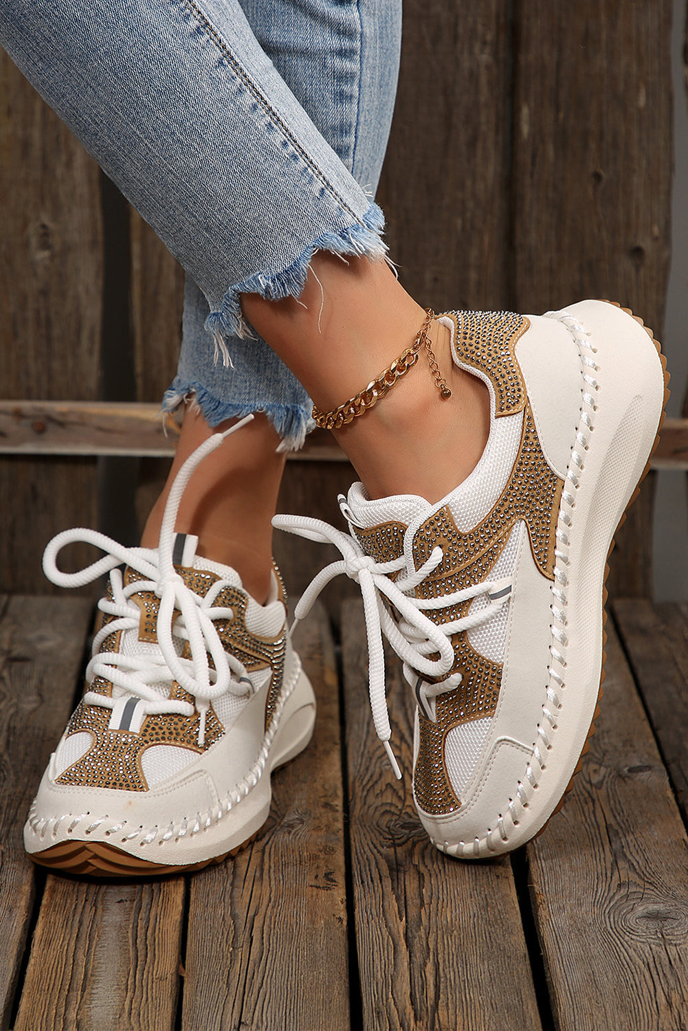 Abigail Lace Up Breathable Sneakers by Threaded Pear