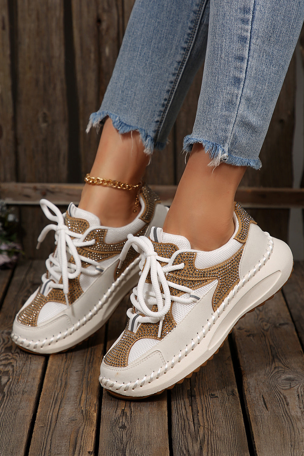 Abigail Lace Up Breathable Sneakers by Threaded Pear