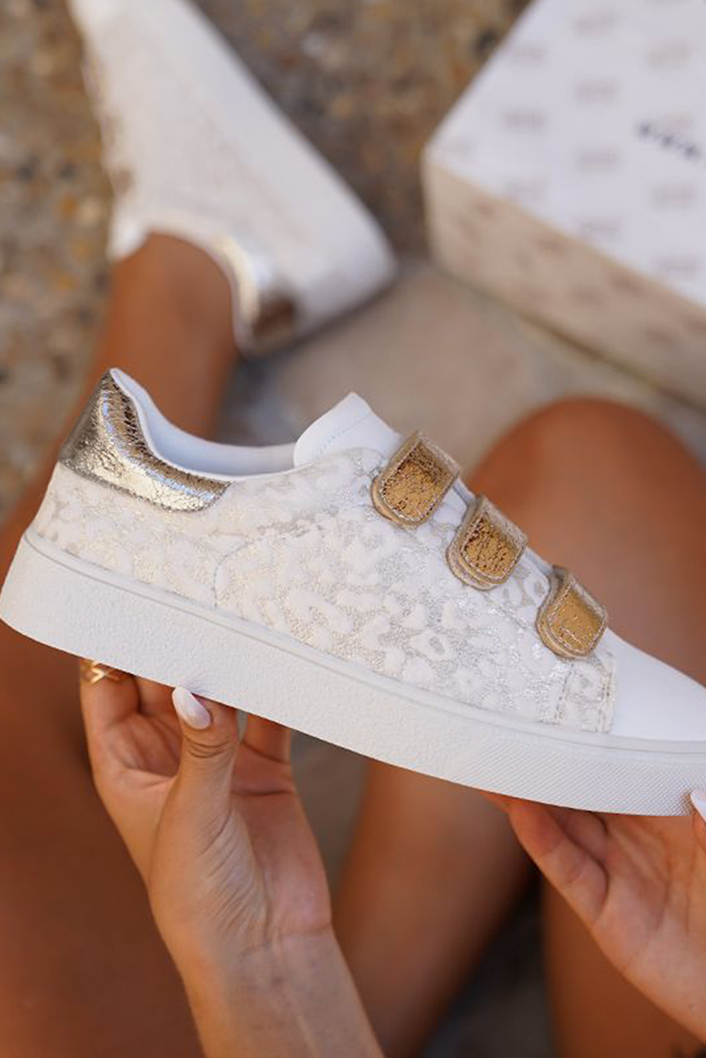 Esther Straps Pu Leather Sneakers by Threaded Pear